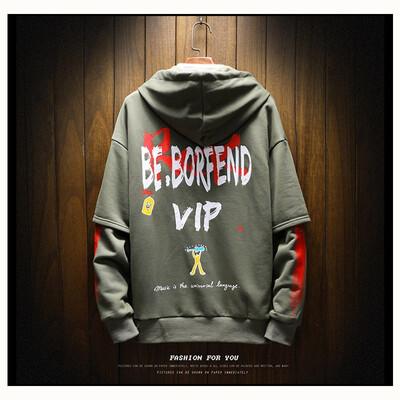 

New couples hooded sweater mens spring&autumn models Korean version of the trend of Japanese hip hop pullover loose plus fert
