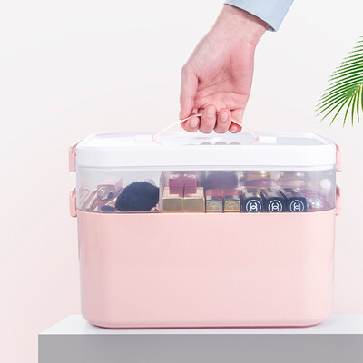 

Vilscijon Wei Jian Household Medicine Box Multi-function Drug Storage Box Plastic Multi-layer Cosmetic Storage Box 6663 Medium Pink