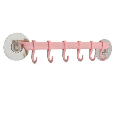 

Wall Mount Six-hook Kitchen Nail-free Seamless Wall Hanging Load-bearing Waterproof Hook Creative Punching-free Clothes Hook Visco