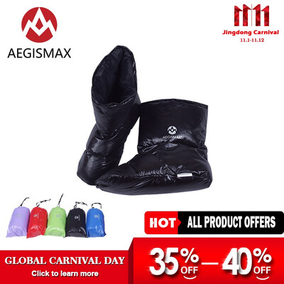 

Aegismax Sleeping Bag Accessories White Duck Down Slippers Ultralight Camping Outdoor Soft Sock Unisex Indoor Warm