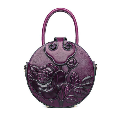 

SUWERER 2019 New Women Genuine Leather bags top luxury handbags women bags designer Embossing leather Round bag tote women bags