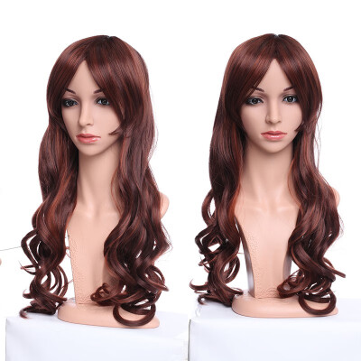 

Long Curly Synthetic Wig with Bangs Hair Wigs Heat Resistant Full Wig Full Head for Women