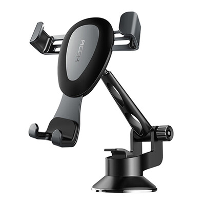 

ROCK Gravity Metal Dashboard Car Phone Holder Stand mountSunction Cup Aluminum Alloy Adjustable Mobile Phone Car holder Bracket