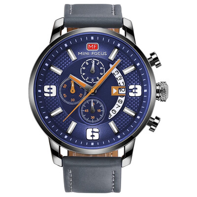 

BOFUTE Mens Watch Sports Leisure Quartz Watches Calendar Waterproof Genuine Leather Strap 0025G