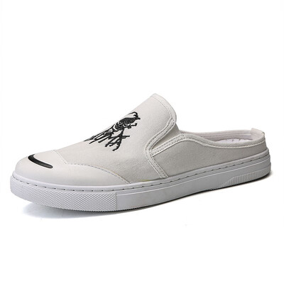 

Summer no lazy shoes mens canvas shoes with seven points shorts no heel mens shoes slippers summer shoes