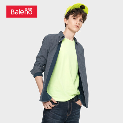 

Benny Road Baleno shirt men 2019 spring new fashion casual cotton solid color long-sleeved shirt male 88804025 02C L