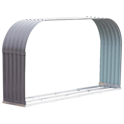 

835" Steel Sturdy Firewood Shed Storage Rack - Gray