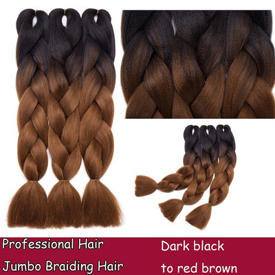

24 Inches Braiding Hair Ombre for crochet Hair Weave with Synthetic&Twist Braiding Hair Extensions Dark black 100gpc