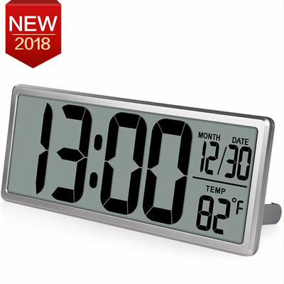 

Jumbo Digital Alarm Clock Large LCD Display Wall Clock Huge Screen Display Snooze Student Room Full Vision Display Table Clock