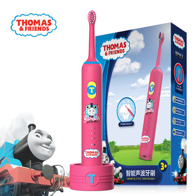 

Thomas&friends THOMAS & FRIENDS childrens electric smart toothbrush TC1708 rechargeable sonic vibration brushing soft hair replaceable brush head rose red