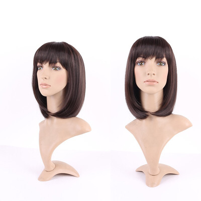

Long Curly Synthetic Wig with Bangs Short Hair Wigs Heat Resistant Full Wig Full Head for Women