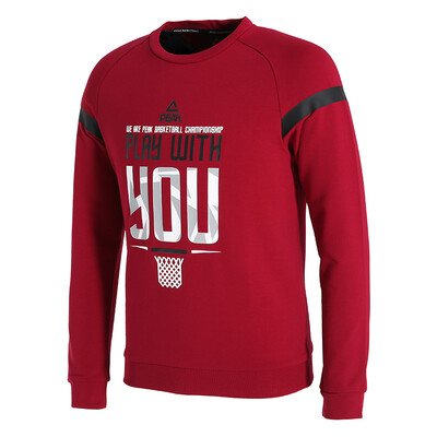 

PEAK mens fashion round neck sweater autumn&winter new casual comfortable sports long sleeve DF683111 cherry red X2L code