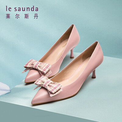 

Lyles Dan fashion elegant shallow mouth pointed foot bow high heel womens shoes LS AM53205 pink 35