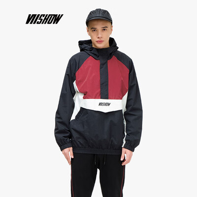 

Weixiu viishow 2019 spring new jacket mens tide brand mens stitching hooded hooded jacket youth clothes JC1073191 black L