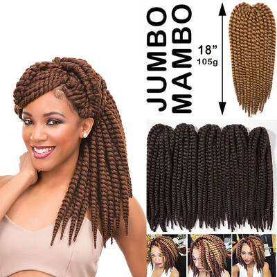 

Twist Crochet Hair 18 inch For Women Small Havana Mambo Twist Crochet Hair Braiding 12 strandspack Synthetic Hair Extensions