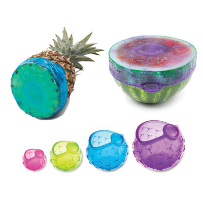 

4PCS Cling Film Silicone Lids for Fruit Or Bowls Cups Food Cover