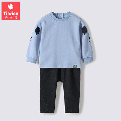 

Filament bird TINSINO childrens clothing boys&girls sweater suit childrens sweater sweater pants baby clothes bear ears light gray blue 110
