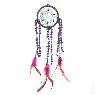 

Purple flowers feather accessories dream net home decoration wind bell handicrafts