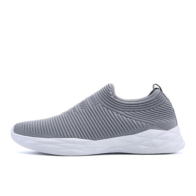 

New Slip On Breathable Mesh Men Flats Fashion Casual Shoes Men Stretch Loafers Black Red Fly Weaving Sneakers Men