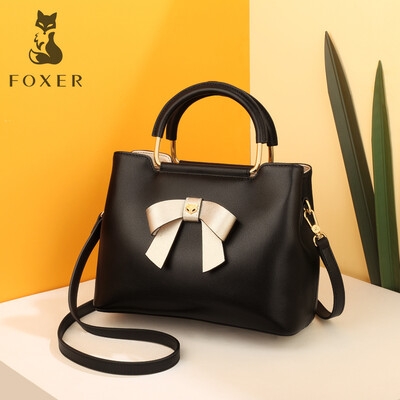 

Golden Fox FOXER female bag large-capacity shoulder bag female bow Korean version ck wind Korean version of the fashion wild Messenger bag handbag bag female JD9082049F1A black