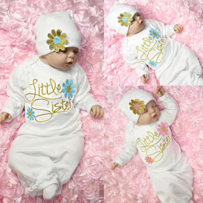 

2Pcs Newborn Infant Kids Baby Girls Boy Pajamas Gown Swaddle Outfits GownHat