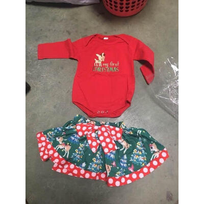 

Christmas Newborn Baby Girl Romper TopTutu Shorts Bow Dress Outfit Clothes