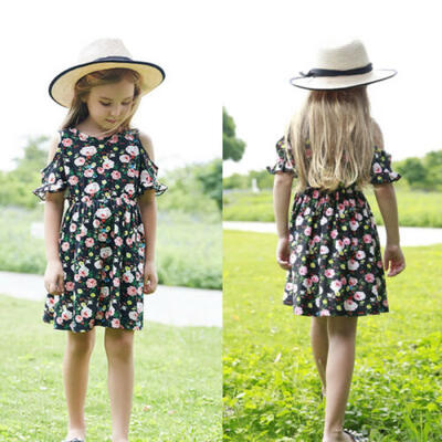 

Summer Infant Kids Baby Girls Floral Dress Princess Party Pageant Tutu Dresses