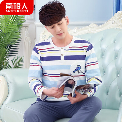 

Antarctic pajamas mens autumn cotton long-sleeved winter cotton can be worn outside Korean casual young students mens home service suits NAS5X20011-15 color bird XXXL