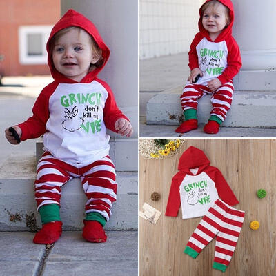 

2PCS Newborn Infant Baby Boy Girl Long Sleeve Tops Sweatshirt Long Pants Clothes