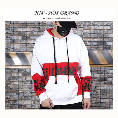 

Mens sweater spring&autumn models cotton loose fake two-piece hooded shirt long-sleeved casual large size trend shirt