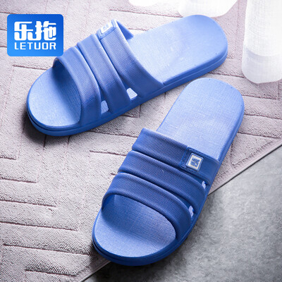 

Le drag slippers couple sandals men&women four seasons indoor home bathroom bath fashion leisure swimming non-slip cool summer waterproof floor mute thick soft bottom SJ1911 dark blue 4041