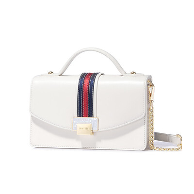 

Marsoul new hand shoulder one shoulder wild Korean version of the contrast color diagonal chain bag female metal lock ladies chain