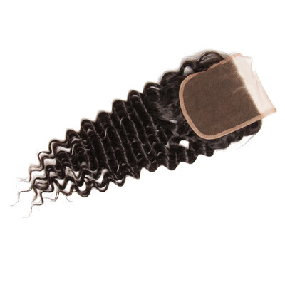

UNice Pre-plucked Closure Brazilian Deep Wave Human Hair 4x4
