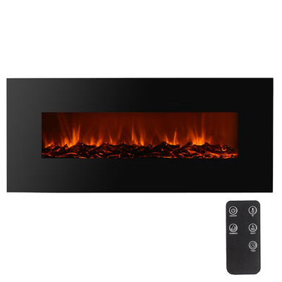 

50" Wall Mount Electric Fireplace Hanging Heater Color Changing & Remote Control