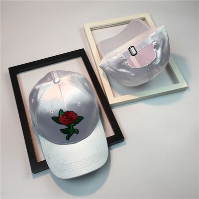 

Unisex Men Women Rose Embroidery Adjustable Baseball Cap Hip Hop Hat Cool boy
