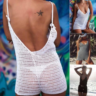 

Women Lace Crochet Bikini Beachwear Cover up Beach Dress Summer Bathing Suit