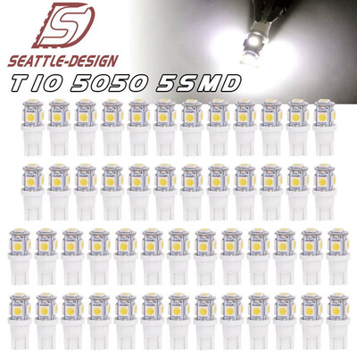 

50x Super White T10 5050 5-SMD LED License Interior Light bulbs 192 194 168 2825
