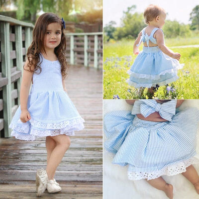 

Toddler Baby Girl Lace Stappy Dress Kids Girl Party Wedding Summer Tutu Dresses