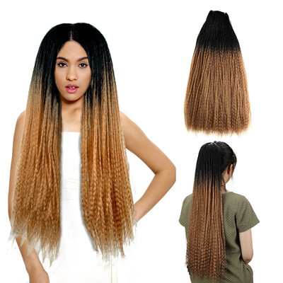 

Noble Afro Kinky Curly Super Long 28 Inch 120g Synthetic Hair Weave Ombre bundles Hair Extensions curly hair