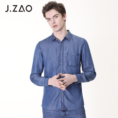 

Tokyo Tokyo made JZAO Mens Tencel Denim Shirt Blue  185104A