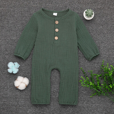 

Newborn Infant Baby Boy Girl Cotton Linen Solid Romper Jumpsuit Clothes Outfits