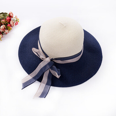 

Women Girl Summer Wide Brim Straw Hat Beach Hat Sun Hat Floppy Fold Straw Casual
