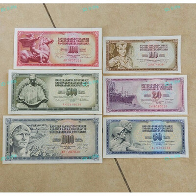 

6 PCS SET Banknote of Jugoslavia 10-1000 Dinars