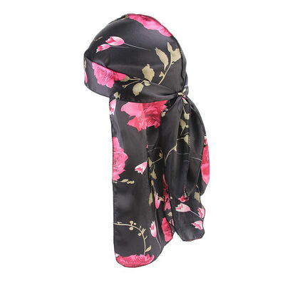 

MenWomen Silk Laser Polyester Bandana Hat Durag Rag Tail Headwrap Headwear