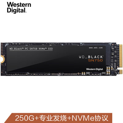 

Western Digital 250GB SSD Solid State Drive M2 Interface NVMe Protocol Black Series SN750-Game Performance Edition Five Year Warranty