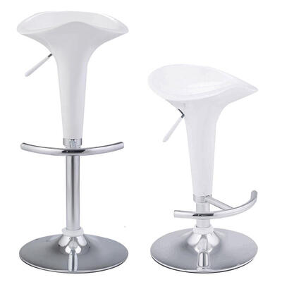 

2 PCS Bombo Style Swivel Barstools Adjustable Counter Chair Bar Stools