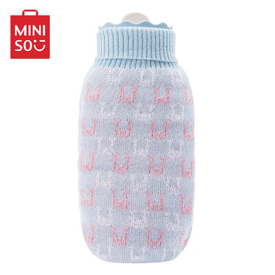 

MINISO hot water bottle warm water bag water injection hot water bag mini cute honey pot large hot water bottle 620ml blue