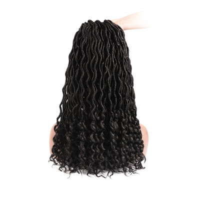 

6PacksLot 20inch Goddess Faux Locs Curly Faux Locs Crochet Hair Wavy Faux Locs with Curly Ends Synthetic Braiding Hair Extension