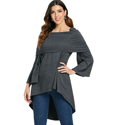 

Off Shoulder Longline Asymmetrical T-shirt