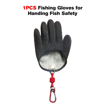 

1PCS Fishing Gloves for Handing Fish Safety Anti-sticking Anti-slip Anti-cut GlovesColorBlack SizeXL
